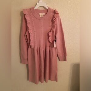 Girls Pink Sweater Dress Size 6X